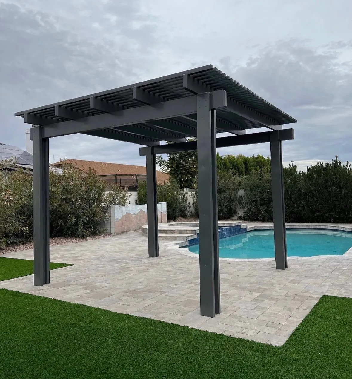 Pergola near pool